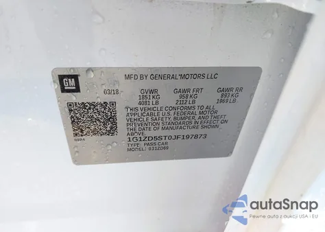 2018 Chevrolet Malibu Lt из США, поврежденный, VIN 1G1ZD5ST0JF197873